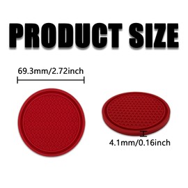 Msyuusr 4PCS Car Cup Holder Coaster, Silicone Honeycomb Auto Anti Slip Insert Coaster, Universal Car Accessories for Most Car Interior (Red)