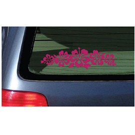 Hibiscus Band Vinyl Sticker - Flower Decal Hawaii Dark Pink Flower Lei