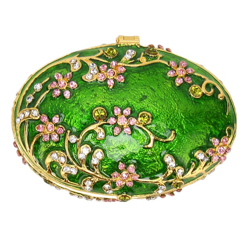 Hand Painted Flower Trinket Box Classic Realistic Detail Hinged Jewelry