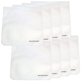 Signature Series Gallon XL 100% Food Grade Silicone Reusable Sous Vide and Storage Sandwich Bag, Clear | Plastic Free Snack Lunch Bag | Cook, Store, Sous Vide, or Freeze | Leakproof, Dishwasher-Safe, Eco-friendly, Non-Toxic, Microwave Safe (8, Gallon)