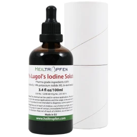 Lugols Iodine Solution 7% 3.4 Oz - 100 ml | 21% Lugol's Liquid Formulation | Made with 7 Percent Iodine and 14% Potassium Iodide | Heiltropfen®