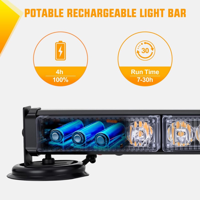 Nilight 12LED Wireless Blue Strobe Light 14" Magnetic Mount 12V