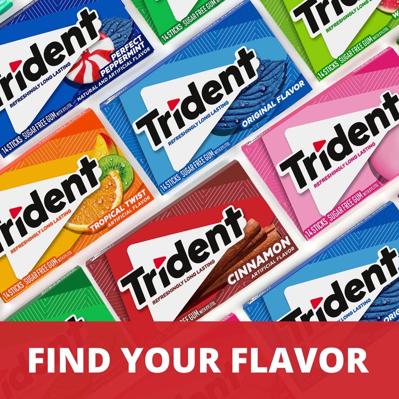 Trident Cinnamon Sugar Free Gum, 12 Packs of 14 Pieces