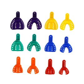 6 Pares Bandeja Dental desechable Bandeja de Materiales de Espuma Bandeja Dental de Doble Arco Colores Aleatorios