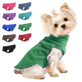 Dog Clothes for Small Dogs Fleece Vest Dog Sweater Boy Girl, Warm Pullover Fleece Doggie Jacket, Winter Pet Ourfit Chihuahua Sweater - Yorkie Clothes (Green, XX-Small)