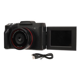 1080P Digital Camera 16MP HD Flip 2.4in TFT Screen 1/4 Thread Hole 16X Digital Zoom Compact Camera for Kids Teens Photo