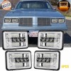 BRICOLOGHT 4pcs 4x6" Led Headlights Hi/Lo DRL H4 fit 1980