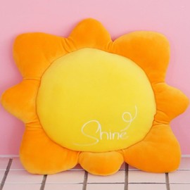 OUKEYI Flower Floor Pillow Sun Shape Cushion Cute Cloud Throw Pillows Seating Pad Chair Cushion,Cute Sun Pillow Plush Toy,for Home Decoration Kids Girls Women (yellow)