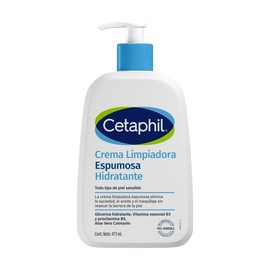 CETAPHIL Crema Limpiadora Espumosa Hidratante 473 ml  Limpia Sin Resequedad y Preserva la Barrera Cutnea  Con Niacinamida, Aloe Vera y Aminocidos...  