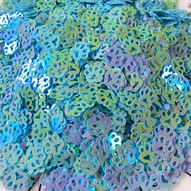 800PCS Colorful Paw Print Glitter, Dog Paw Print Table Confetti for DIY Mold Art Nail Artwork Baby Shower Wedding Birthday Party Decorations - 45g (Lake Blue)