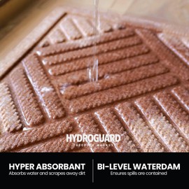Theodore Magnus Door Mat – HydroGuard All-Weather Doormat for Outdoor/Indoor Entrance, Non-Slip Rubber Backing, Absorbent, Easy to Clean, Fade-Resistant, Low Profile Welcome Mat Quatrefoil Light Brown