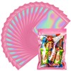 LOKQING 200 Pcs Holographic Bags Pink Mylar Hangover Kit with