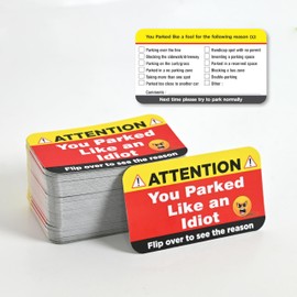 Bad Parking Cards - You Parked Like An Idiot Cards -Funny Parking Violation Tickets With Multi Violation Reasons (3.5 X 2 Inches) (200)