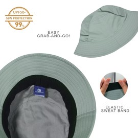 GADIEMKENSD Summer Bucket Hat for Women Cotton Bucket Hats for Men SPF UPF Sun Protection Trendy Portable Outdoor Travel Hat for Golf Hiking Fishing Camping Grey