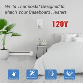4 Pcs 120 V Only 4-Wire Manual Electric Baseboard Heater Thermostat for Home, YeloDeer