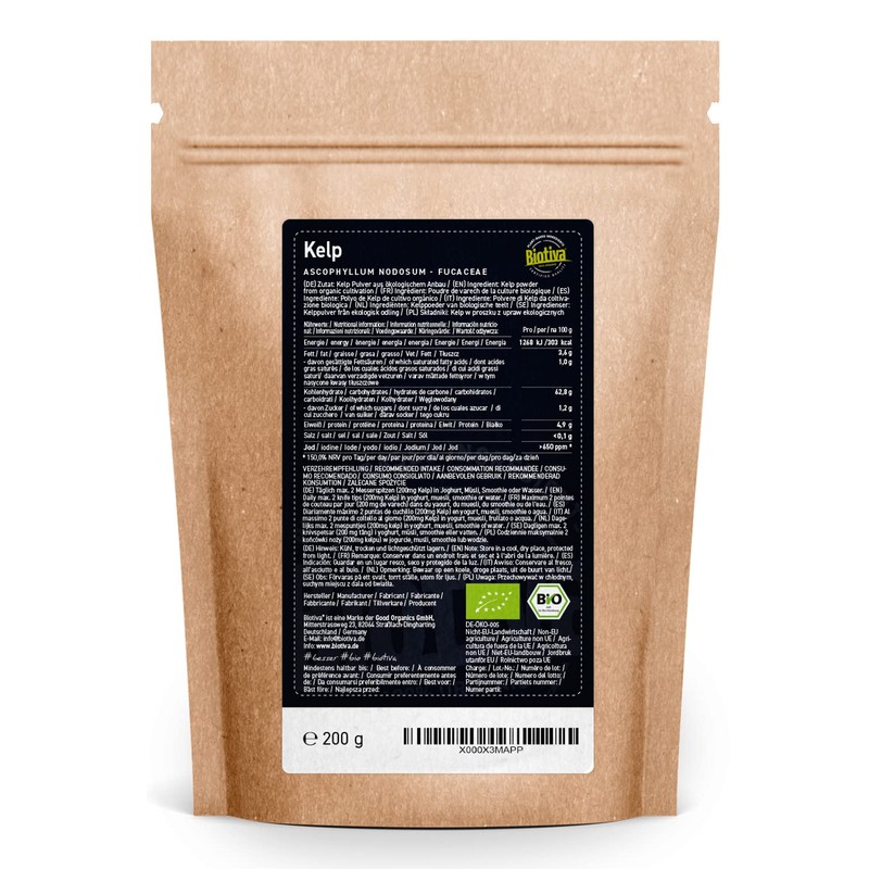 Kelp Bio Powder High-Dose 200 g Natural Iodine Kelp Algae