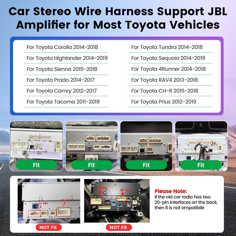 JBL Harness Adapter for Toyota Car Stereo 16 PIN Wiring