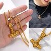 Prosteel Gold Thors Hammer Necklaces For Men Boy Mjolnir Pendant