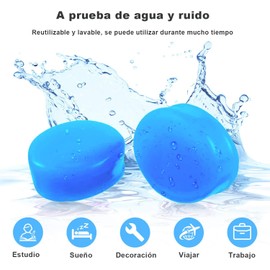 GuDoQi Tapones para Dormir, 36 Unidad Tapones Oídos de Silicona Reutilizables para Los Oídos, 32 dB, Impermeables, Reducción de Ruido, para Dormir, Estudio, Viajar, Nadar
