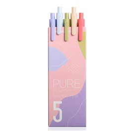 KACO Soft Touch Retractable Gel Ink Pens 0.5mm Fine Point (Bright Colors 5-Pack Colored Ink)