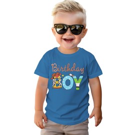 KEKEMI Birthday Boy Shirt Toddler Baby Boys 1st 2nd 3rd 4th 5th 6th Birthday Party T Shirt B-Day Outfit Cute Summer Tees Tops(Blue,3T)
