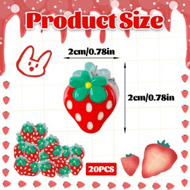 20Pcs Mini Strawberry Hair Clip Fruit Hair Claw Clips for Girls Cute Small Strawberry Hair Clips Little Girl Hair Accessories Strawberry Hair Barrettes for Birthday Hawaii Party Summer Theme Party