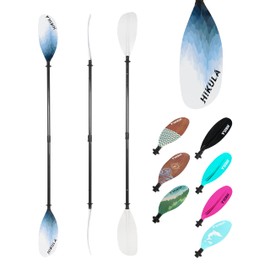 HIKULA Adjustable Carbon Fiber Shaft Kayak Paddle, Kayaking Oars with Reinforced Nylon Blade for Adults, 4 Piece, 86in/220cm to 90in/230cm