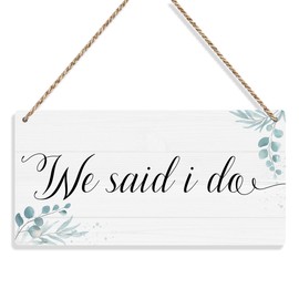 Krollma Ring Bearer Sign, Rustic Wedding Decor Sign Wall Hanging, Wedding Decor Sign, Ring Security Wedding, Ring Bearer Gifts for Wedding Reception Here Comes the Bride Sign We said I do Wall Art