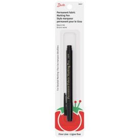 Dritz 3087 The Fine Line Permanent Fabric Marker, Black, 8.5 x 2.88 x 0.38