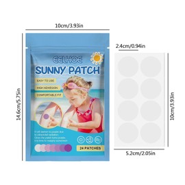 24 Pcs UV Stickers for Sunscreen,Sun Cream Stickers to Reapply, Waterproof UV Detection Stickers, UV Detection Reminder UV Patch for Changes Color When Time To Reapply Sunscreen Facial