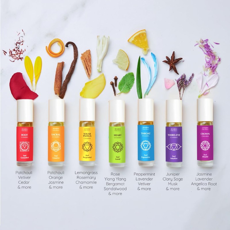 7 Chakra Essential Oil Roll-On Blend Gift Set by Aromafume