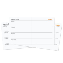 Notsu Week Plan Scored Note Cards (Pack of 50) | Thoughtfully Designed Double-Sided Index Cards for Personal and Professional Organization