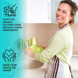 Eco Friendly Foaming Dish Soap Starter Set, Reusable Aluminum Soap Dispenser, 3 Zero Waste, Non Toxic, Concentrated Powder Refills Make 3x12oz (36 oz Total) of Foaming Dish Detergent (Unscented)