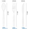 MOACOCK 500 Count Extra Heavy Duty Plastic Silverware, 200 Forks,