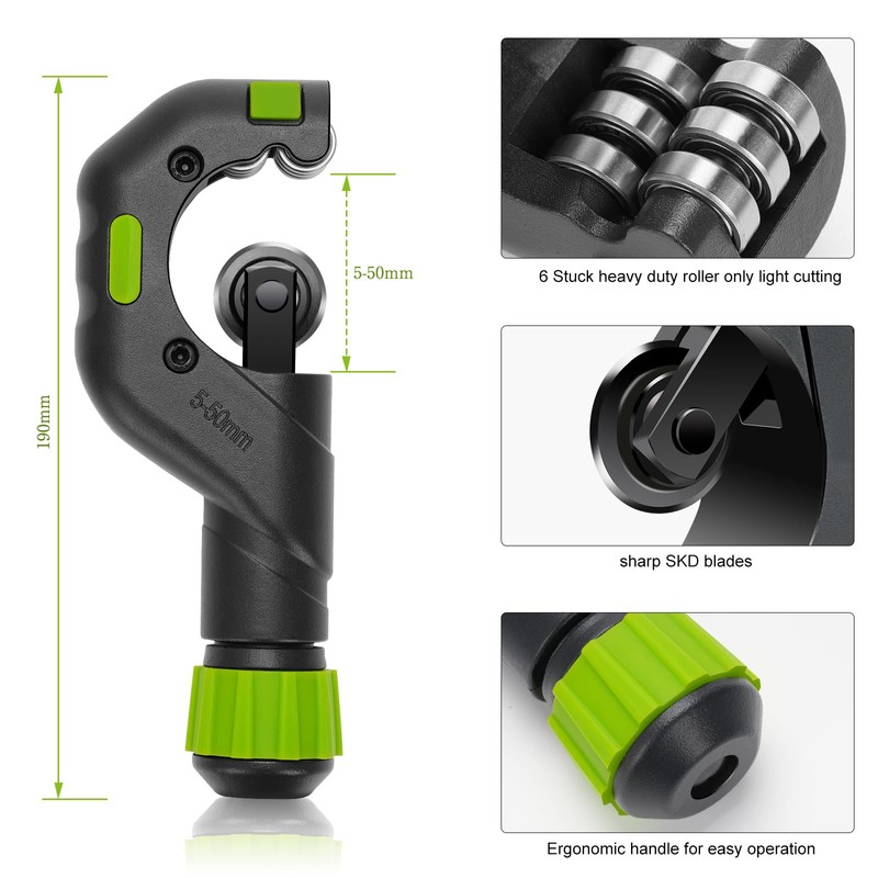 Nutmanel Pipe Cutter, Pipe Cutter Set with Deburrer, Diameter 5-50