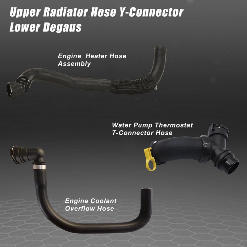 FZJDSD Upper Radiator Hose Y-Connector Lower Degaus Compatible with Ford