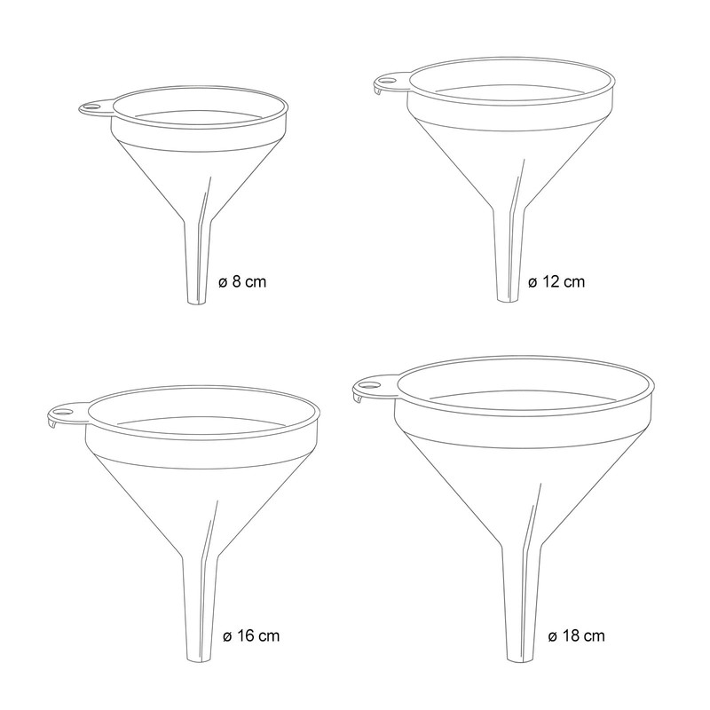 4 funnels, 100% made in Italy