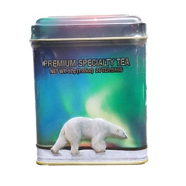 Northern Lights Tea (Exotic Maple Strawberry), 24 Tea Bags in an Exceptionally Unique Decorative Tin.