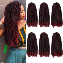6 Packs Spring Twist Braiding Hair Spring Twists Bomb Twist Hair Synthetic Fiber Fluffy Twist Crochet Braids Low Temperature Twist Crochet Hair for Women Braiding Hair(12inch,T1B/BUG)