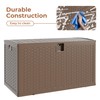 120Gallon Brown Resin Deck Box, Outdoor Storage Box Waterproof Lockable,