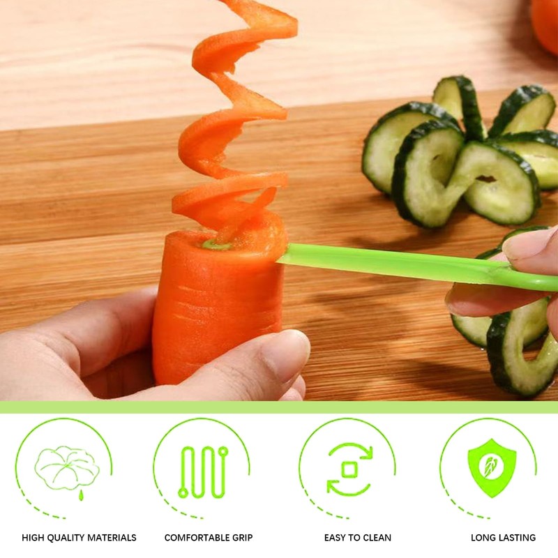 2pcs Potato Spiral Cutter Stainless Steel Plastic Spiral Cutter Knives