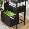 GYIIYUO 2 Drawer File Cabinet with 24'' Extended Desktop, Mobile
