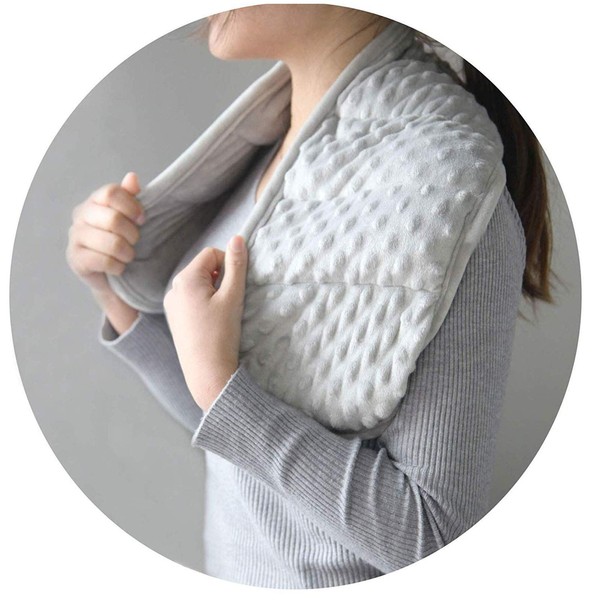MAXTID Weighted Shoulder Wrap 2 lbs Weighted Relief Wrap for Shoulder, Neck with Glass Beads - Grey