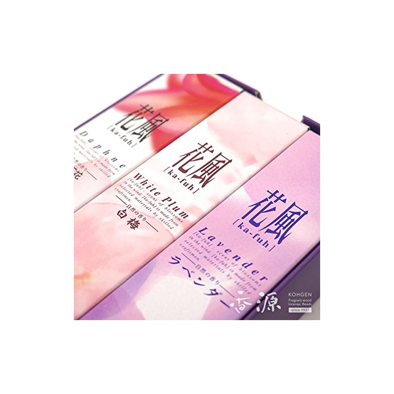 [Nihon Kodo Incense] Flower-Style 3 Types, Lavender, White Plum, Shinko