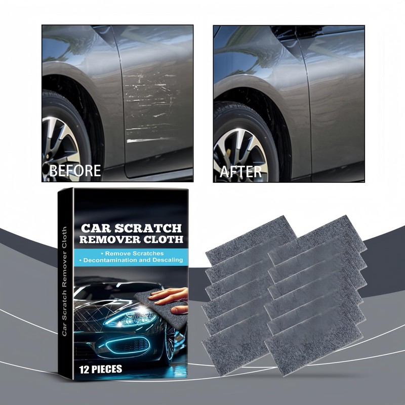 12PCS Nano Sparkle Cloth for Car Scratches,Scratch Remover Cloth Repairs
