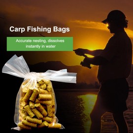BAOSROY PVA Fishing Bags, 120 Pieces PVA Bags, Carp Fishing, Quick Dissolving PVA Bags, PVA Water Soluble Baits Bags, for Carp Bait, Dissolving, Quick Lure Bags