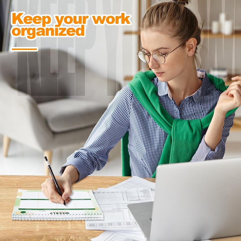 Weekly Planner Notebook, To Do List Notepad with 52 Undated