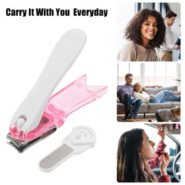 VOCOSTE Nail Clippers Portable Stainless Steel Nail Clippers for Nail Care 1 Pcs Pink
