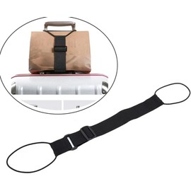 1 Pack Luggage Straps for Add a Bag Bungees Lightweight Easy Elastic Wrap Belts for Attaching Extra Bags Purse to Suitcase Handle Handbag Backpack Spinner (Black, One Size)