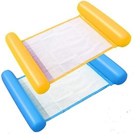 Inflatable Hammock Floating Recliner with Backrest 125*73cm/Blue 5ea